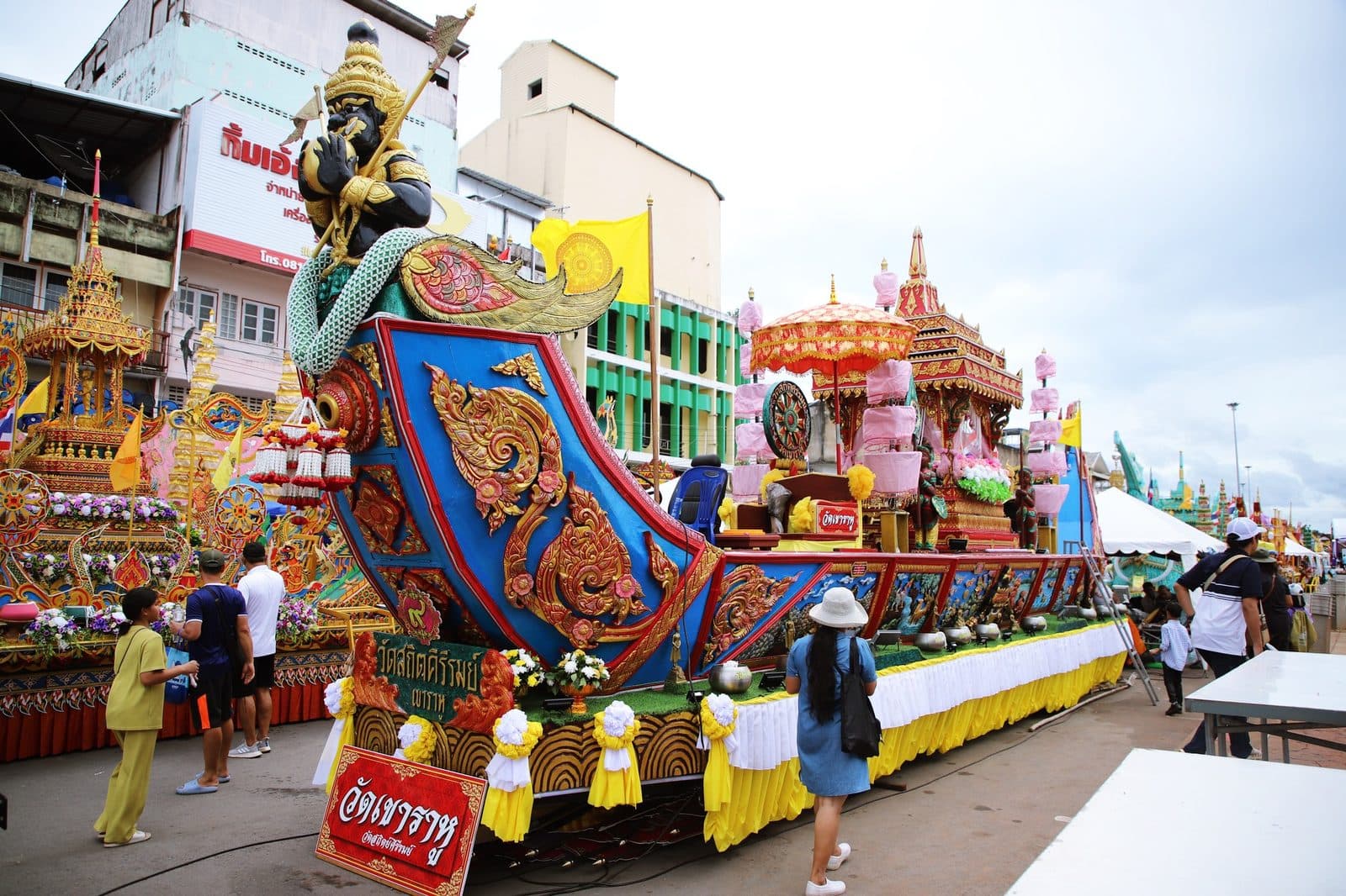 Ruea Phra boat of Wat Sathit Khiri Rom, Chak Phra festival in Surat Thani 2024