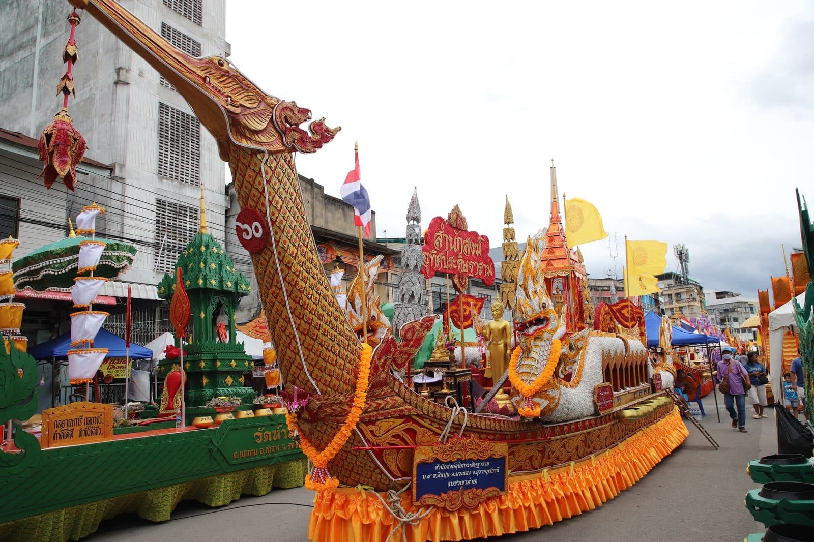Ruea Phra boat of Samnak Song Uthit Pradittharam, Chak Phra festival in Surat Thani 2024