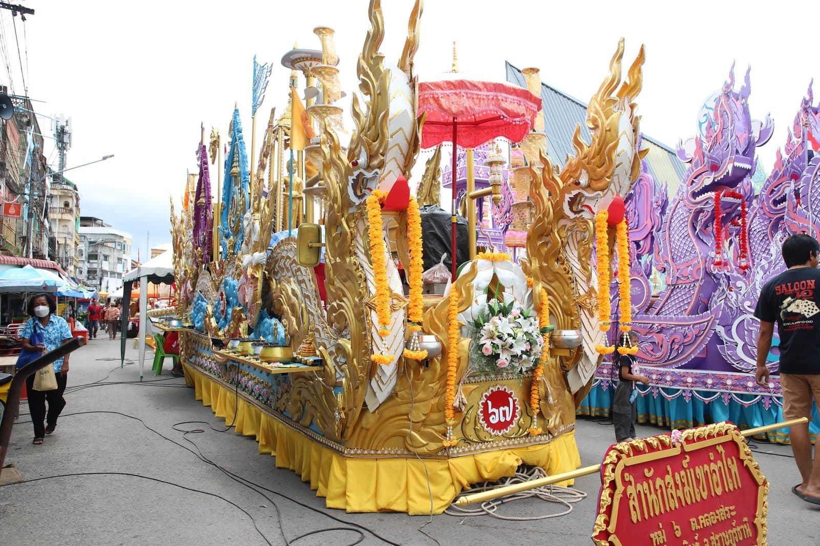 Ruea Phra boat of Samnak Song Khao Amphai, Chak Phra festival in Surat Thani 2024