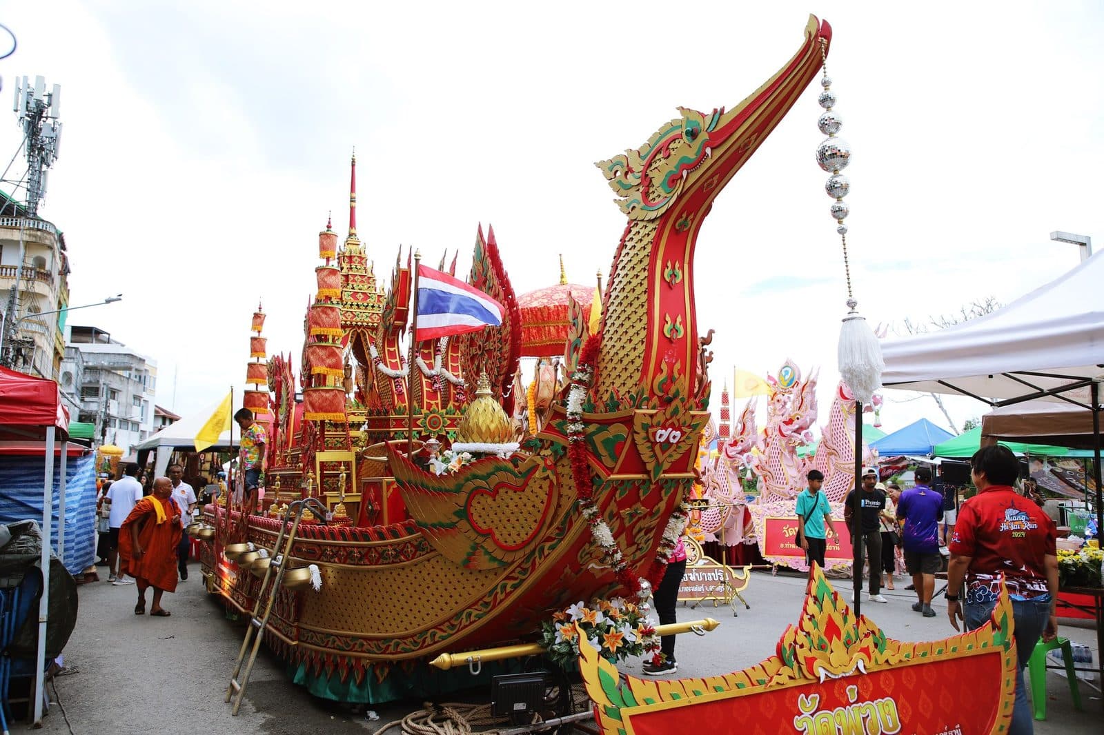 Ruea Phra boat of Wat Phuang, Chak Phra festival in Surat Thani 2024