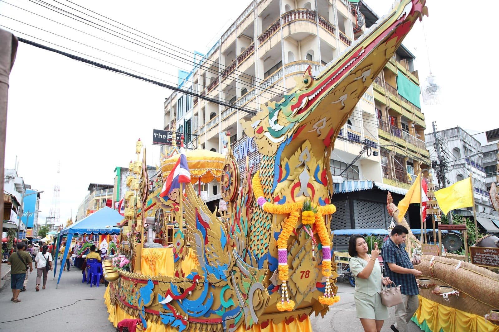 Ruea Phra boat of Samnak Song Khlong Khuan, Chak Phra festival in Surat Thani 2024