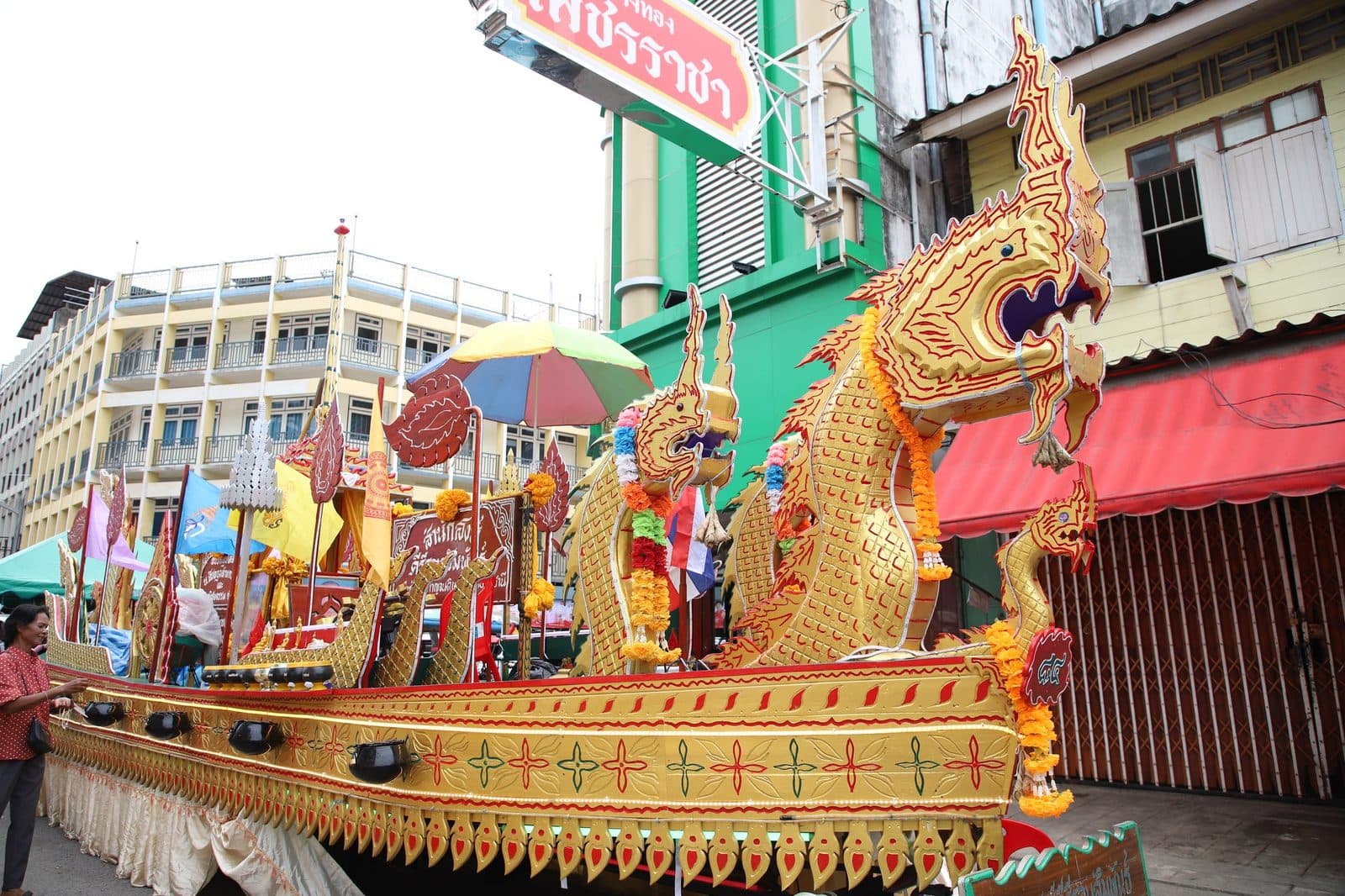 Ruea Phra boat of Thi Phak Song Khiri Rop Samphan, Chak Phra festival in Surat Thani 2024